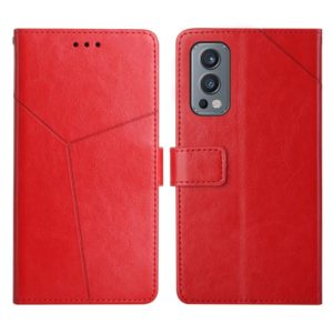For OnePlus Nord 2 5G Y Stitching Horizontal Flip Leather Phone Case(Red) (OEM)