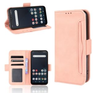 For Fujitsu Arrows We Skin Feel Calf Pattern Horizontal Flip Leather Case with Holder & Card Slots & Photo Frame(Pink) (OEM)
