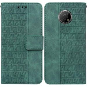 For Nokia G300 Geometric Embossed Leather Phone Case(Green) (OEM)