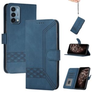 Cubic Skin Feel Flip Leather Phone Case For OnePlus Nord N200 5G(Blue) (OEM)