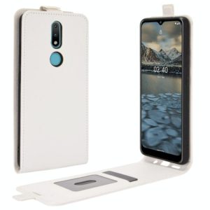For Nokia 2.4 R64 Texture Single Vertical Flip Leather Protective Case with Card Slots & Photo Frame(White) (OEM)