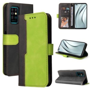 For Infinix Note 8 Business Stitching-Color Horizontal Flip PU Leather Case with Holder & Card Slots & Photo Frame(Green) (OEM)