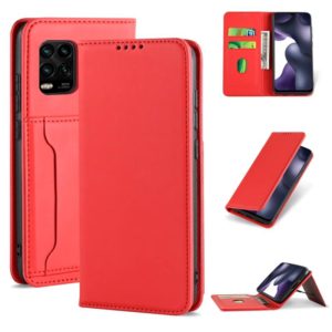 For Xiaomi Mi 10 Lite / 10 Youth 5G Strong Magnetism Shockproof Horizontal Flip Liquid Feel Leather Case with Holder & Card Slots & Wallet(Red) (OEM)