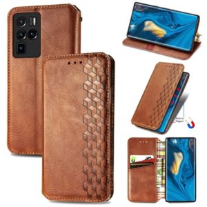 For ZTE nubia Z30 Pro Cubic Grid Pressed Horizontal Flip Magnetic PU Leather Case with Holder & Card Slots & Wallet(Brown) (OEM)