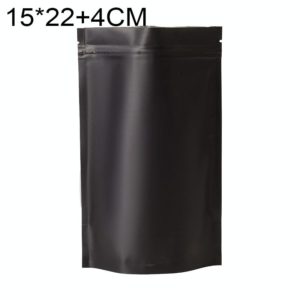 100 PCS/Set Matte Aluminum Foil Snack Stand-up Pouch, Size:15x22+4cm(Black) (OEM)