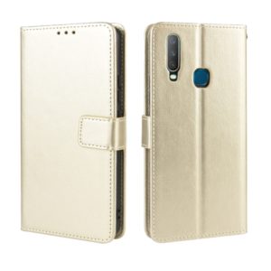 Retro Crazy Horse Texture Horizontal Flip Leather Case for Vivo Y17 / Y15 / Y3, with Holder & Card Slots & Photo Frame(Gold) (OEM)