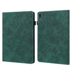 For Lenovo E10 Peacock Embossed Pattern TPU + PU Horizontal Flip Leather Case with Holder & Card Slots & Wallet & Sleep / Wake-up Function(Green) (OEM)