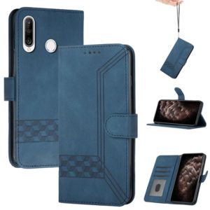 For Huawei Y9 2019 Cubic Skin Feel Flip Leather Phone Case(Royal Blue) (OEM)