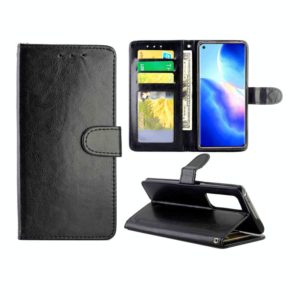 For OPPO Find X3 Neo/Reno5 Pro+ Crazy Horse Texture Leather Horizontal Flip Protective Case with Holder & Card Slots & Wallet & Photo Frame(Black) (OEM)