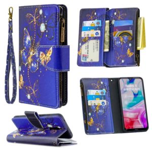 For Xiaomi Redmi 8 Colored Drawing Pattern Zipper Horizontal Flip Leather Case with Holder & Card Slots & Wallet(Purple Butterfly) (OEM)