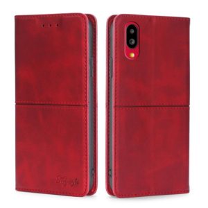 For Sharp Simple Sumaho 6/A201SH Cow Texture Magnetic Horizontal Flip Leather Phone Case(Red) (OEM)