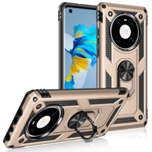 For Huawei Mate 40 Shockproof TPU + PC Protective Case with 360 Degree Rotating Holder(Gold) (OEM)
