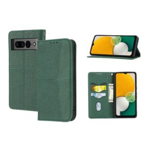 For Google Pixel 7 Pro Woven Texture Stitching Magnetic PU Leather Phone Case(Green) (OEM)