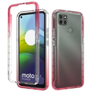 For Motorola Moto G9 Power Shockproof High Transparency Two-color Gradual Change PC+TPU Candy Colors Phone Protective Case(Red) (OEM)