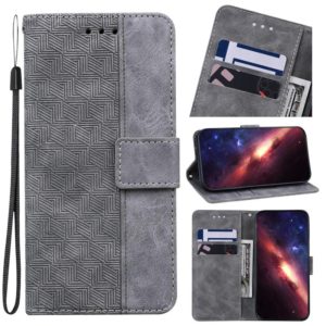 For Sony Xperia 1 IV Geometric Embossed Leather Phone Case(Grey) (OEM)