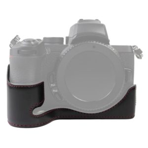 1/4 inch Thread PU Leather Camera Half Case Base for Nikon Z50(Black) (OEM)
