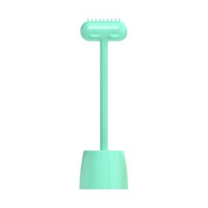 Pet Cat and Dog Supplies Long Handle Comb With Base(Green) (OEM)