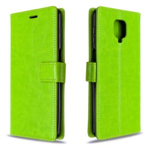 For Xiaomi Redmi Note9 Pro/Redmi Note 9s Crazy Horse Texture Horizontal Flip Leather Case with Holder & Card Slots & Wallet & Photo Frame(Greed) (OEM)