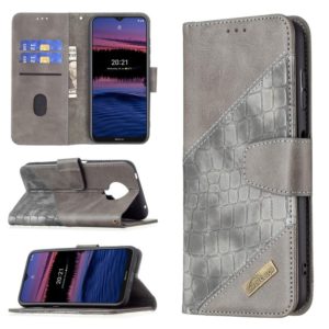For Nokia G20 / G10 Matching Color Crocodile Texture Horizontal Flip PU Leather Case with Wallet & Holder & Card Slots(Grey) (OEM)