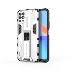For Honor Play 5T Youth Supersonic PC + TPU Shock-proof Phone Case with Holder(White) (OEM)