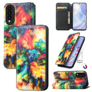 For Huawei nova 8 SE Youth Colorful Magnetic Horizontal Flip PU Leather Case with Holder & Card Slot & Wallet(Colorful Cloud) (OEM)
