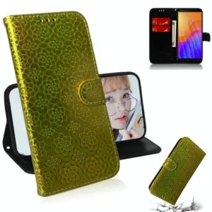 For Huawei Y5p Solid Color Colorful Magnetic Buckle Horizontal Flip PU Leather Case with Holder & Card Slots & Wallet & Lanyard(Gold) (OEM)