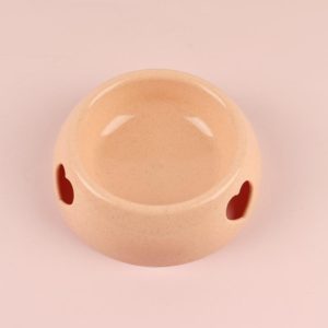 Dog Bowls Plastic Love Single Bowl Pet Bowl Cat Food Bowl Small(Orange) (OEM)