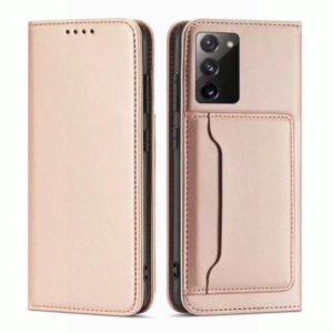 For Samsung Galaxy S20 FE 5G / S20 Fan Edition / S20 Lite Strong Magnetism Liquid Feel Horizontal Flip Leather Case with Holder & Card Slots & Wallet(Rose Gold) (OEM)
