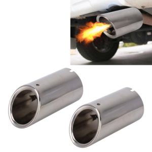 2 PCS Car Styling Stainless Steel Exhaust Tail Muffler Tip Pipe for VW Volkswagen 1.8T/2T Swept Volume, Audi A1/A3/A4L/Q3/Q5(Silver) (OEM)