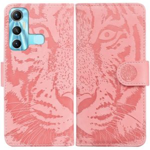 For Infinix Hot 11 X662 Tiger Embossing Pattern Horizontal Flip Leather Phone Case(Pink) (OEM)