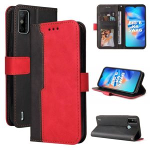 Business Stitching-Color Horizontal Flip PU Leather Case with Holder & Card Slots & Photo Frame For Tecno Spark 6 Go(Red) (OEM)