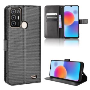 For ZTE Blade A52 Diamond Texture Leather Phone Case(Black) (OEM)
