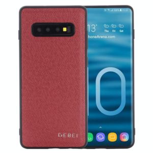 For Galaxy S10 GEBEI Full-coverage Shockproof Leather Protective Case(Red) (GEBEI) (OEM)