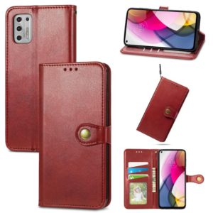 For Motorola Moto G Stylus 2021 Solid Color Leather Buckle Phone Case with Lanyard & Photo Frame & Card Slot & Wallet & Stand Function(Red) (OEM)