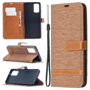 For Samsung Galaxy Note20 Color Matching Denim Texture Horizontal Flip Leather Case with Holder & Card Slots & Wallet & Lanyard(Brown) (OEM)