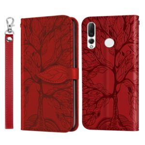For Huawei P smart Z Life of Tree Embossing Pattern Horizontal Flip Leather Case with Holder & Card Slot & Wallet & Photo Frame & Lanyard(Red) (OEM)