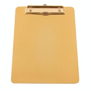 YT-XZB A4 Gold Stainless Steel Writing Board Multi-Function Metal File Splint, Specification: Small (OEM)