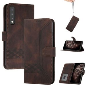 For LG Stylo 7 4G Cubic Skin Feel Flip Leather Phone Case(Dark Brown) (OEM)