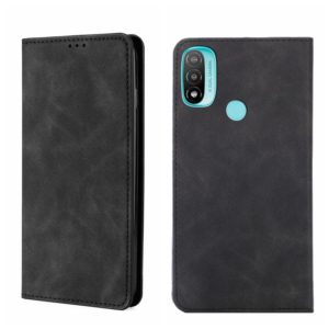 For Motorola Moto E20 Skin Feel Magnetic Horizontal Flip Leather Phone Case(Black) (OEM)