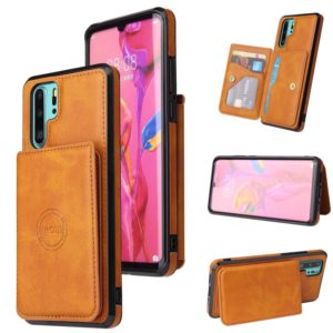 For Huawei P30 Pro Calf Texture Magnetic Phone Case(Brown) (OEM)