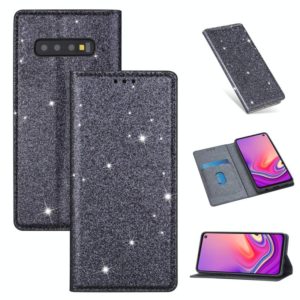 For Samsung Galaxy S10 Ultrathin Glitter Magnetic Horizontal Flip Leather Case with Holder & Card Slots(Gray) (OEM)