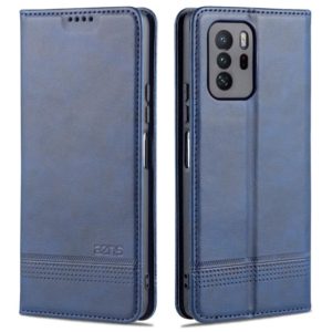 For Xiaomi Redmi Note 10 Pro 5G AZNS Magnetic Calf Texture Horizontal Flip Leather Case with Card Slots & Holder & Wallet(Dark Blue) (AZNS) (OEM)