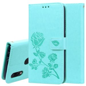 Rose Embossed Horizontal Flip PU Leather Case for Xiaomi Redmi 7, with Holder & Card Slots & Wallet (Green) (OEM)
