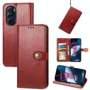 For Motorola Edge X30 Solid Color Leather Buckle Phone Case(Red) (OEM)