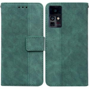 For Infinix Zero X / X Pro Geometric Embossed Leather Phone Case(Green) (OEM)