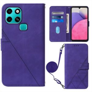 For Infinix Smart 6 Crossbody 3D Embossed Flip Leather Phone Case(Purple) (OEM)