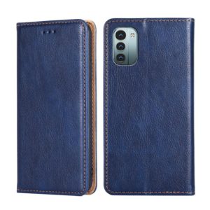 For Nokia G21 / G11 Gloss Oil Solid Color Magnetic Flip Leather Phone Case(Blue) (OEM)