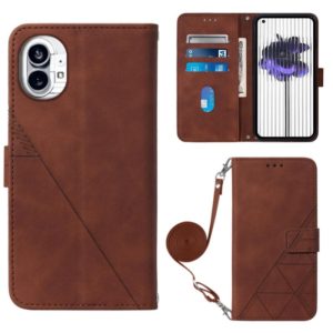 For Nothing Phone 1 Crossbody 3D Embossed Flip Leather Phone Case(Brown) (OEM)