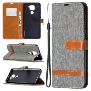 For Xiaomi Redmi Note 9 Denim Texture Horizontal Flip Leather Case with Holder & Card Slots & Wallet & Lanyard(Grey) (OEM)