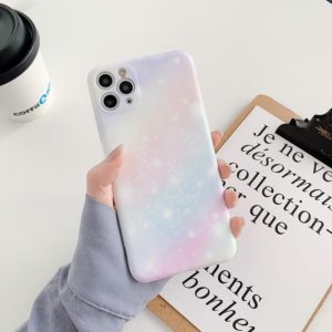 For iPhone 12 Pro Shockproof Colorful Glitter Marble Protective Case(Pink Blue) (OEM)